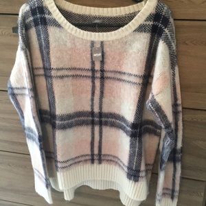 Aerie Warm Sweater, Plaid, NWT Medium